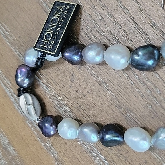 Honora Baroque Black,White,grey fresh water Pearl 3 piece Jewelry Set. - Picture 2 of 7